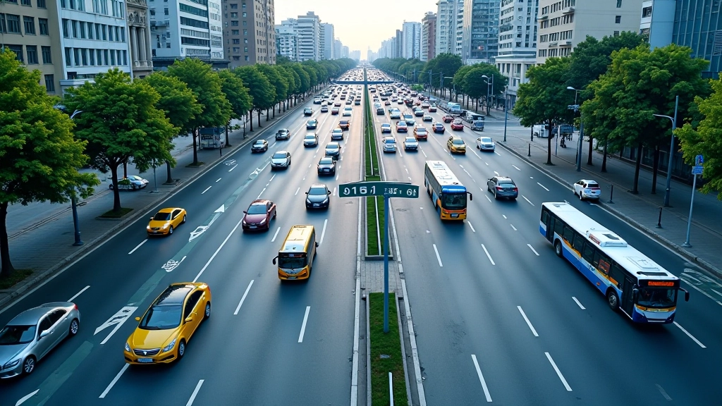 Ankara'nın merkez bölgesinde trafik akışını gösteren uydu görüntüsü ve sinyal ağı